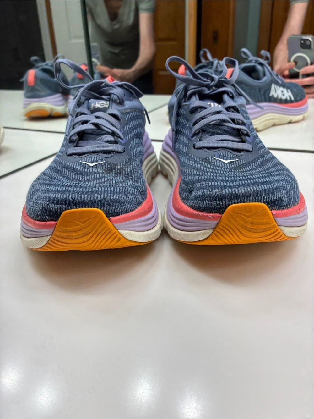 Hoka One One Gaviota 5 Anchor/Grapefruit Sneakers Size 9 B - Picture 3 of 9